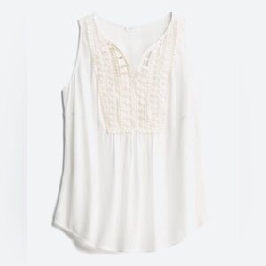 Market & Spruce Crochet Detail Tunic 1X White